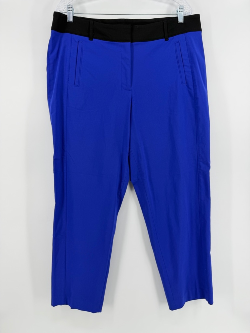 Lane Bryant Blue Black Stretch Ankle Trousers Pants, Women's 18